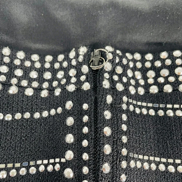 St John Evening Knit Jewels Strapless Top Back Zip Medium - Picture 9 of 9